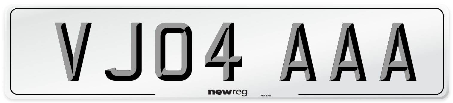 VJ04 AAA Number Plate from New Reg